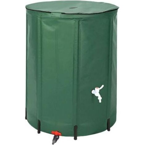 Barile Pieghevole Verde, Serbatoio di acqua, Comodo per Riempire e Versare l'acqua Sistema di raccolta delle acque piovane, 200l (1/5)