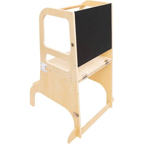 Tour d'observation évolutive 3-en-1 pour enfant – Hauteur 91 cm – Bois naturel – Sécurisée et polyvalente – Idéale pour la cuisine ou l’atelier (1/4)