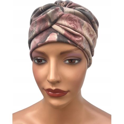 Elegante turbante femenino Blanca 489 con diadema forrada permanentemente, sombrero a la moda. (1/5)