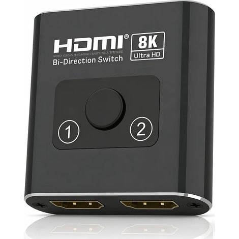 Switch HDMI,Commutateur HDMI 8K 60Hz 2 Entrées 1 Sortie Haute Résolution Supporte HDR VRR Dolby Atmos pour PC PS5 PS4 Switch 2 Xbox (1/5)