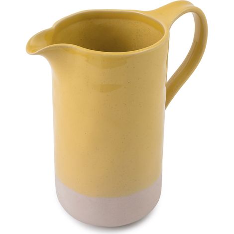 Jamie oliver big love perfect pitcher, brocca in gres giallo da 1,5l con base grezza per acqua o cocktail