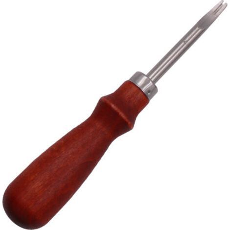 Lntyq Bord en Cuir Lisse Biseauté Outil Manche en Bois en Cuir Brochage Trimmer Acier Inoxydable Bricolage Cuir Artisanat Groover Artisanat Beveler Skiver (1.4 mm) (1/4)