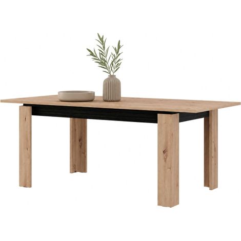 Tavolo Fisso Ulass, 8 Posti, Forma Rettangolare, Sfumatura Colore Struttura Rovere Nodi, 160x90x77h cm Marrone Rovere Nodi