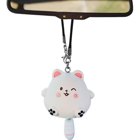 Portachiavi per auto con motivo gatto - ciondolo in resina con gattino - specchietto retrovisore - Accessori carini da appendere allo specchietto dell'auto (1/2)