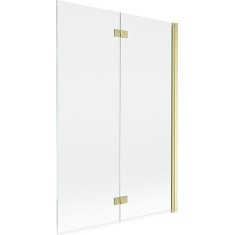 Mexen Mist paroi de douche 2 volets droite 120 x 150 cm, transparent, or brossé - 8A9-120-002-55-00-P (1/5)