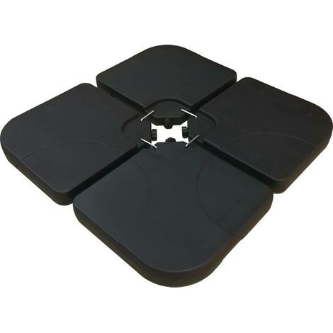 Sonnenschirmständer mit 4 beschwerten Platten bis zu 3 x 3 cm – 52 l – Schwarz (1/4)