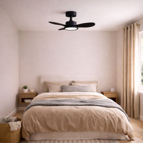 Ventilateur de plafond lumineux noir mat RIGA II XS (1/3)