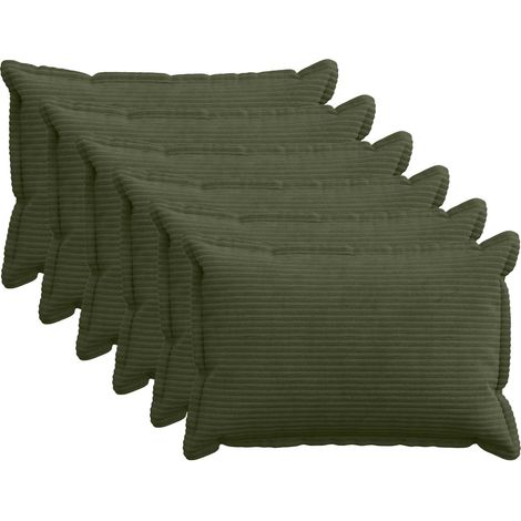 Funda de almohada 6 uds. HOUTEN Verde 30 x 50 cm pana vidaXL