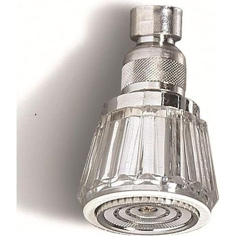 Schläfer 816915 Soffione Doccia Getto Regolabile con Snodo Connettore 1/2 Universale in Pvc Trasparente, Soffione 2 Getti Anticalcare, Doccino Multifunzione Retrò Stile Antico (1/5)
