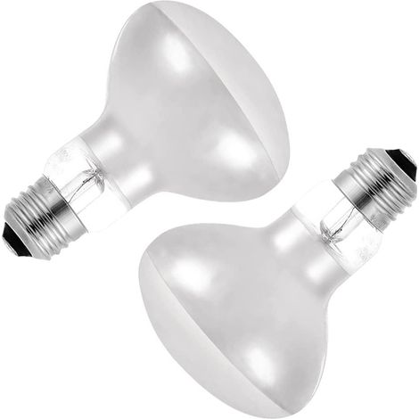 Lampe chauffante pour reptiles, lot de 2 lampes solaires 100 W pour reptiles, culot E27, infrarouge blanc, 220 V (1/5)