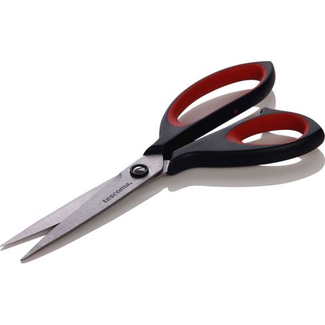 Ciseaux de ménage 22 cm, Plastique, Argenté/rouge/noir., 27.4 x 9.6 x 1.2 cm (1/5)