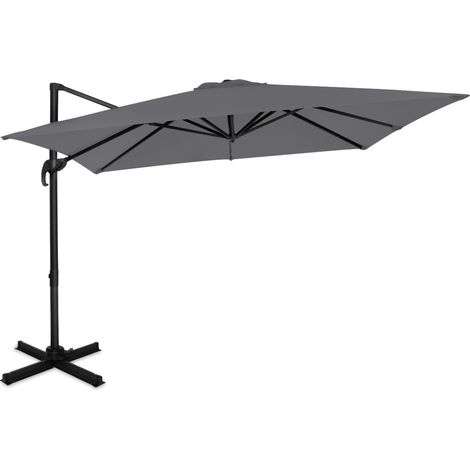 Vonroc – Parasol déporté 300x300cm – Toile polyester UPF 50+ – Inclinaison 360° – Housse incluse – Aluminium inoxydable (1/8)