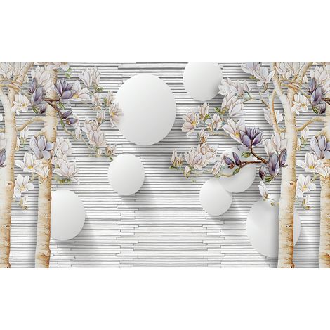 Papier peint panoramique - Fleurs 3D - 130 cm x 81 cm (1/2)