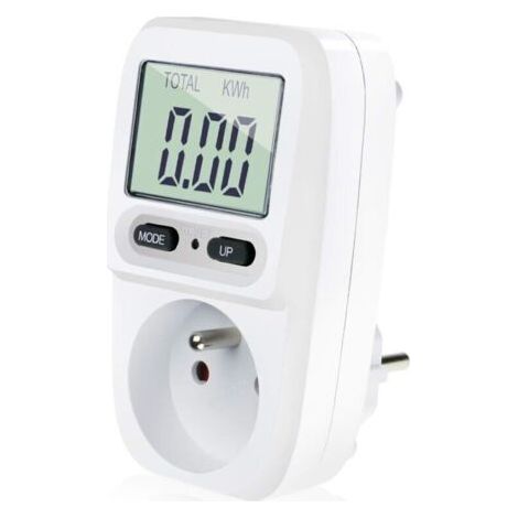 Compteur d'énergie 3680WÉcran LCDTension 200276VMesure consommation 09999,9 kWhCoût jusqu'à 99,99 € (1/4)