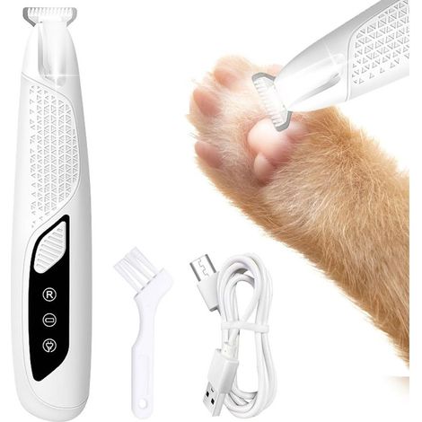 Tondeuse à poils pour pattes de chien et de chat avec lumière LED – Silencieuse, rechargeable et étanche, pour les pattes, le visage et les oreilles des chats, des petits animaux et des chiens. (1/5)