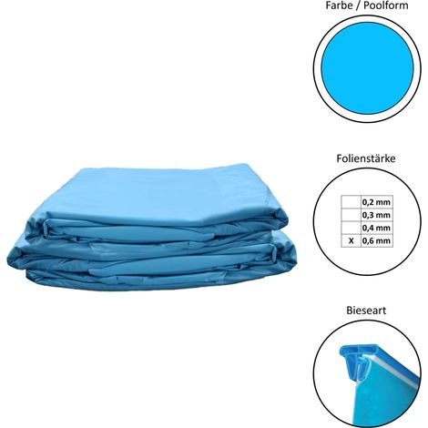 Poolinnenhüllen rund 0,6 mm 120 cm Tiefe Keilbiese 400x120cm