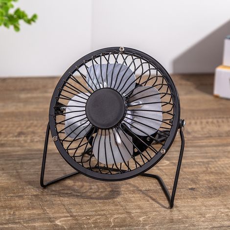 BDD Mini-USB-Ventilator, Tischventilator aus Metall, klein, leistungsstark, leise, schwarz, für Zuhause, Büro, Camping (1/5)