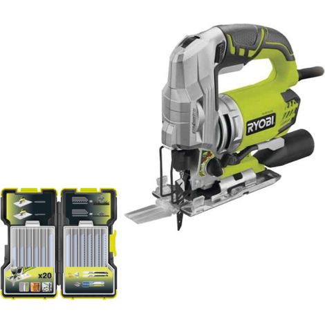Pack RYOBI Scie sauteuse pendulaire électrique 680W RJS1050-K - Coffret de 20 lames RAK20JB
