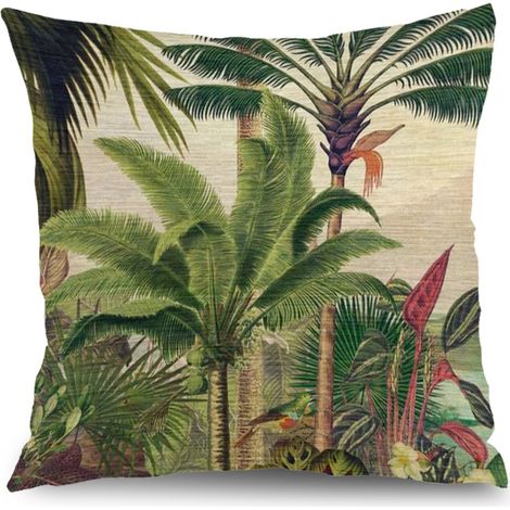 Housse de coussin floral printemps papillon, décoration maison,45×45cm (1/5)