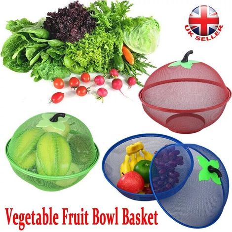 Trintion Fruits Bowl Basket Apple Shape Mesh Fruit Basket Tabletop Vegetable Holder Keep Unwanted Pets & Insects Out Decorative Fruit Basket for Fruits Vegetables Snacks (Red) (1/5)