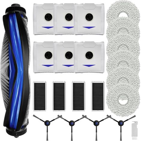 Kit di accessori per ECOVACS DEEBOT N30 PRO OMNI/ N30 PRO/ N30 OMNI, Pezzi di ricambio: 1 Spazzola principale, 6 panni per la pulizia, 6 sacchetti per la polvere, 4 filtri HEPA, 4 spazzole laterali (1/5)