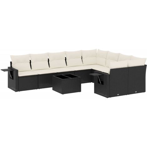 Maison Exclusive - Set de sofás de jardín 10 pzas cojines ratán s