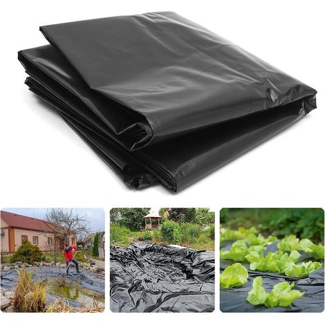 2 x 10M Bâche pour Serre Noir en Polyéthylène, Extra Épais Film Bache Plastique Noir, Résistant Jardin Grandir Couverture de Polytunnel pour Protection Serre de Plante de Jardin (1/5)