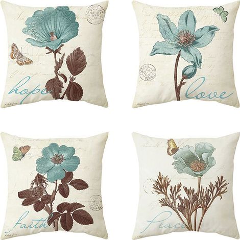 Fodere decorative per cuscini da esterno 45x45 cm Fodere impermeabili per cuscini Cuscini da esterno Farfalla Patio Giardino Fiore Federe per cuscini per panca Divano Decorazione per interni Lo (1/5)