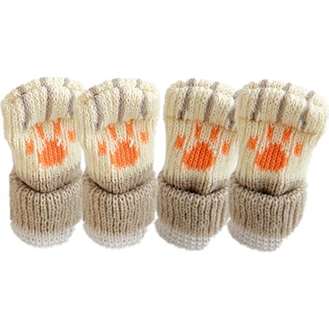Chaussettes antidérapantes en maille, protège-pieds de table et de chaise avec motif pattes de chat.