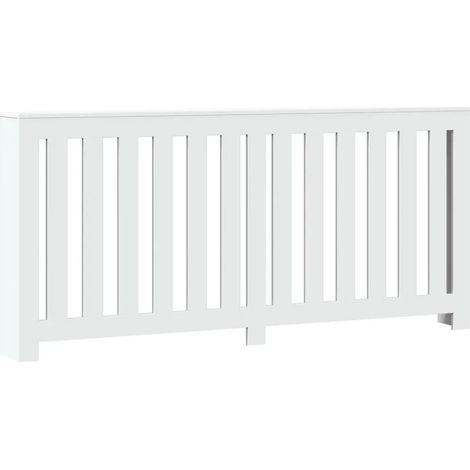 Cache-radiateur moderne avec étagère pratique 175 x 20 x 82 cm en bois d'ingénierie blanc (1/5)