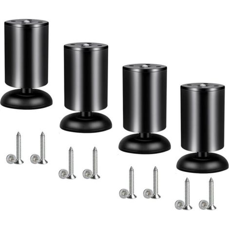 Four-piece stainless steel furniture legs, suitable for desks, sofas, tables, furniture legs, 120 mm, black (1/5)