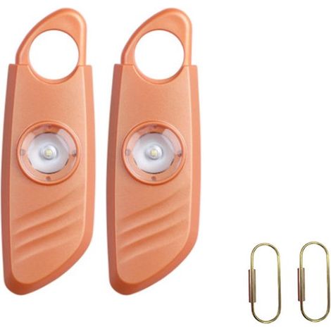 Zweiteiliger Taschenalarm, 130 Dezibel mit Blinklicht, für Frauen, Mädchen und Senioren – Orange (1/5)