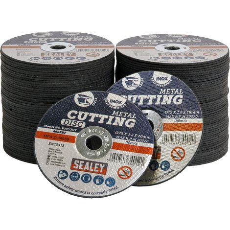 Sealey 75 x 1.2mm Cutting Disc 10mm Bore - Pack of 100 PTC/3CT100