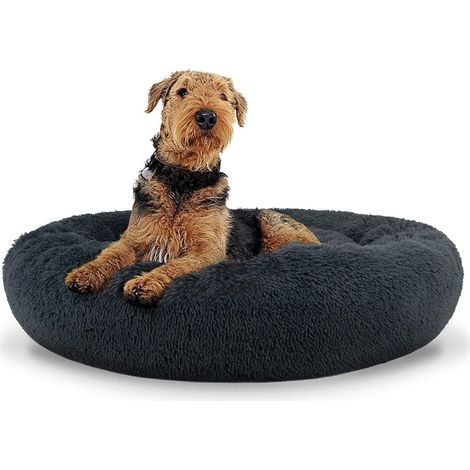 Lit peluche universel pour chiens et chats, 80 cm, gris foncé (1/4)