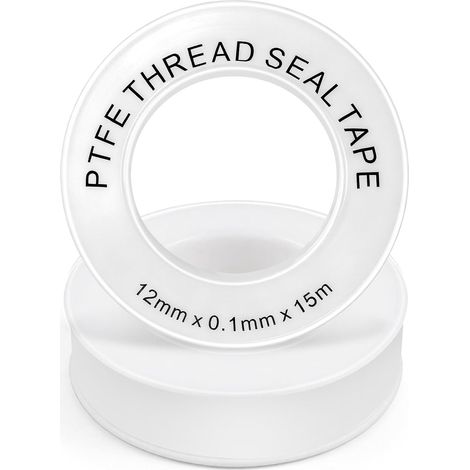 Lot de 2 Ruban d'Étanchéité Industriel PTFE Ruban, 12mm x 15m, Blanc (1/5)