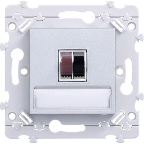 ess. Prise HP simple Titane HAGER WE290T