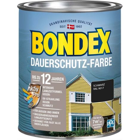 Bondex Dauerschutzfarbe 0,75 L schwarz Holzschutzlasur (1/3)