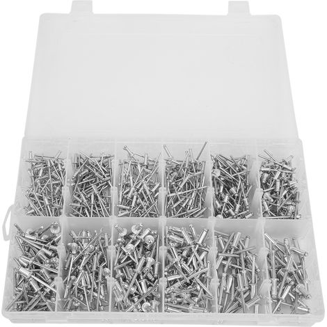 Kit 660 rivets aveugles tête ronde en alliage d'aluminium M3.2/M4.0/M4.8 (1/5)