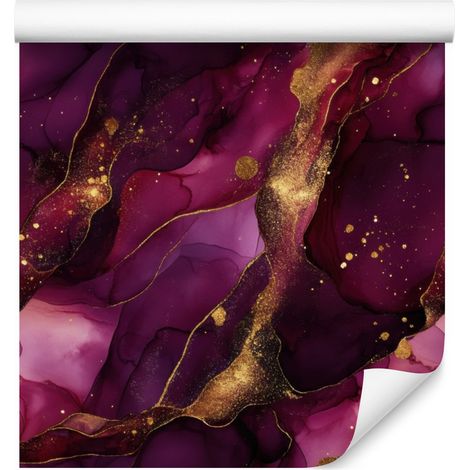 Papel pintado tinta burdeos, morado y burdeos para salón y dormitorio 50x1000 cm (1/5)