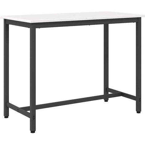 Table White 100 x 50 x 77 cm Engineered Wood and Steel vidaXL