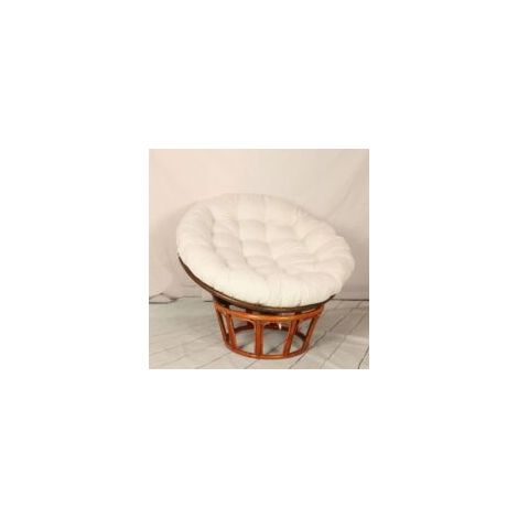 Stuhlkissen, dickes rundes Bodenkissen, bequemes einfarbiges Gartenkissen, Rattan-Sesselkissen, Hängesesselkissen, Weiß, 100 x 100 cm – Crezuo (1/3)