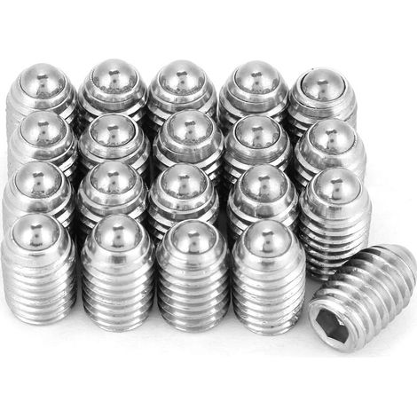 Packung mit 20 M8-Edelstahl-A2-Kugellager-Druckschrauben, Sechskant-Federdrücker mit 8x10-mm-Innensechskant (1/5)