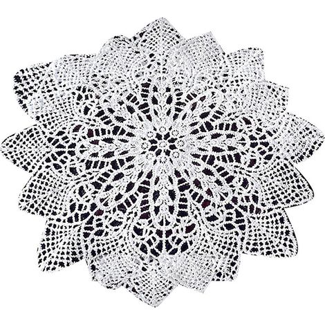 Dessous de verre rond vintage en dentelle – Motif floral – pour protéger la chaleur des tables de mariage et de fête prénuptiale (1/5)