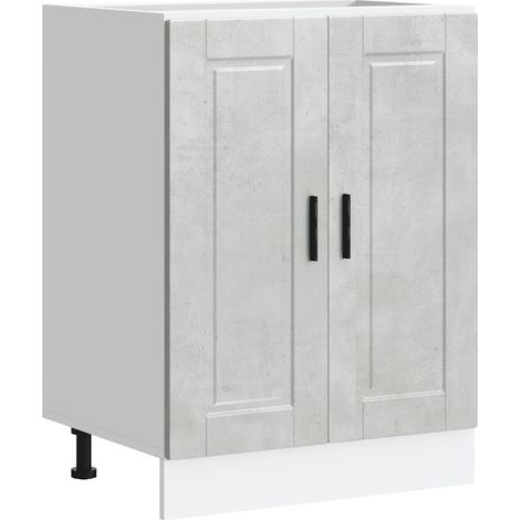 Armario de cocina optimizado 60 x 46 x 81,5 cm patas ajustables diseño moderno en madera gris hormigón 020050236 (1/5)