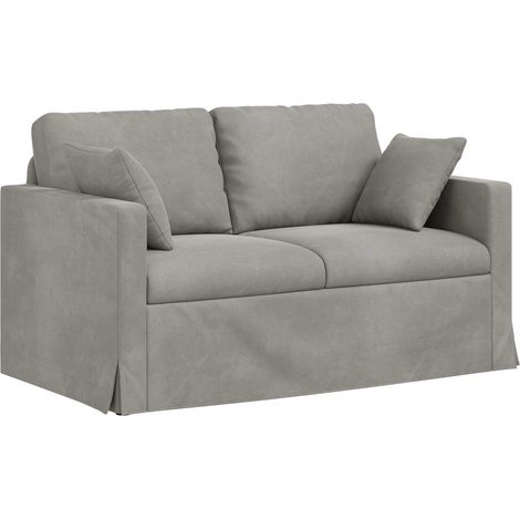 Canapé Gris clair 138 x 78 x 80 cm Velours (1/5)
