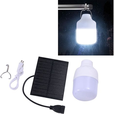 Panneau Photovoltaïque Silicium Monocristallin Kit Luminaire LED Rechargeable USB Solaire pour Maison et Plein Air Trekking Camping Pêche (1/4)