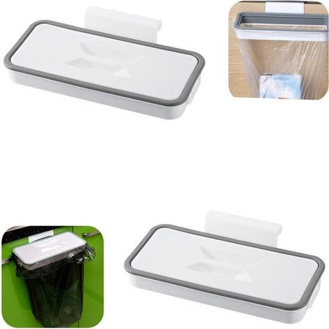 Porte sacs poubelle 2 pièces support pour sacs poubelle étagère de rangement de cuisine (blanc, 23,510,2 cm) (1/5)