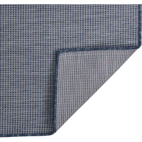 Tapis à tissage plat d'extérieur 80x250 cm Bleu