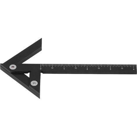 Compas de traçage à centrer, pointeau circulaire, rapporteur d'angles 45/90°, outil de mesure en alliage d'aluminium pour bois, noir, système impérial (1/5)