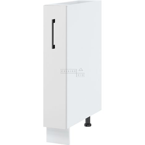 Meuble range épice Lovia Blanc Mat L 15 cm - Porte avec poignée apparente White (1/2)